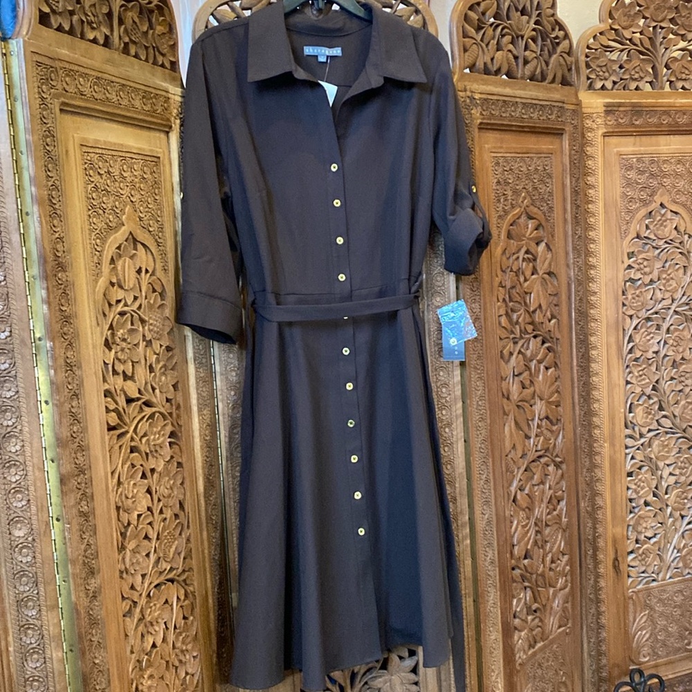 NWT Sharagano shirt dress with belt tie